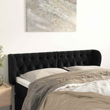 Vidaxl hoofdbord met randen 147x23x78 88 cm fluweel zwart