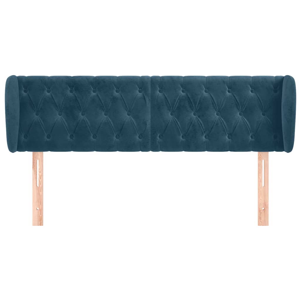 Vidaxl hoofdbord met randen 147x23x78 88 cm fluweel donkerblauw