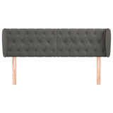 Vidaxl hoofdbord met randen 163x23x78 88 cm fluweel donkergrijs