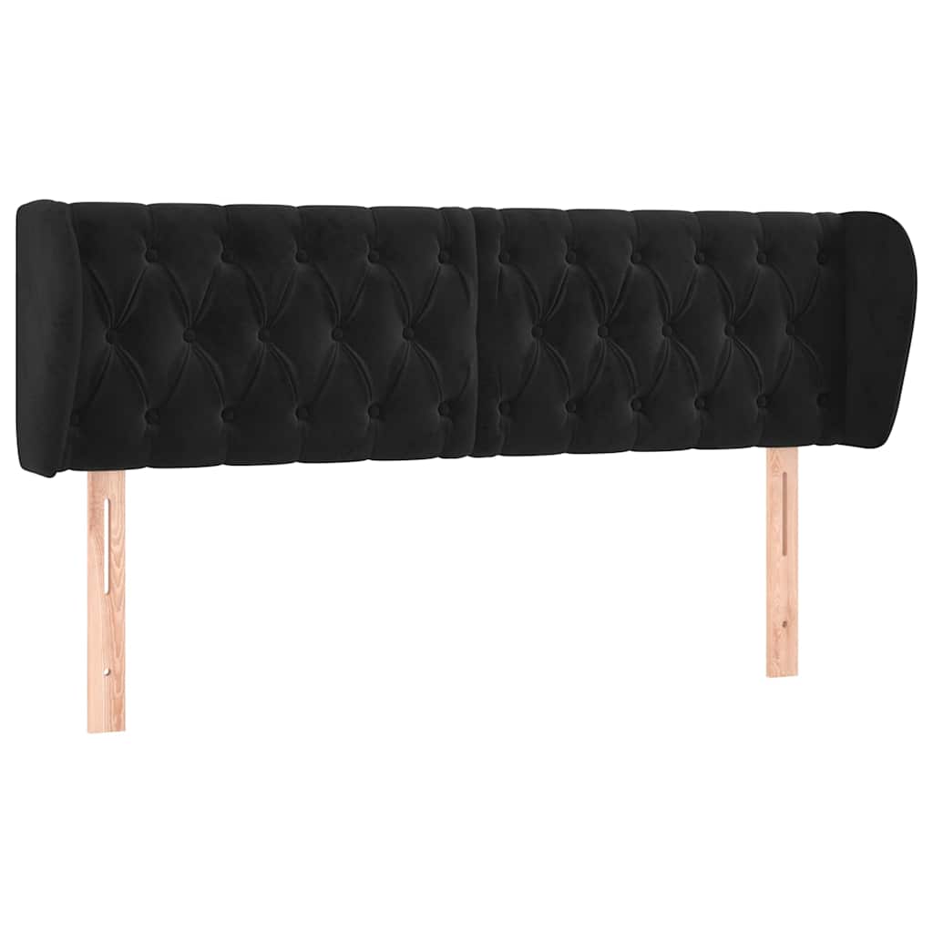Vidaxl hoofdbord met randen 163x23x78 88 cm fluweel zwart