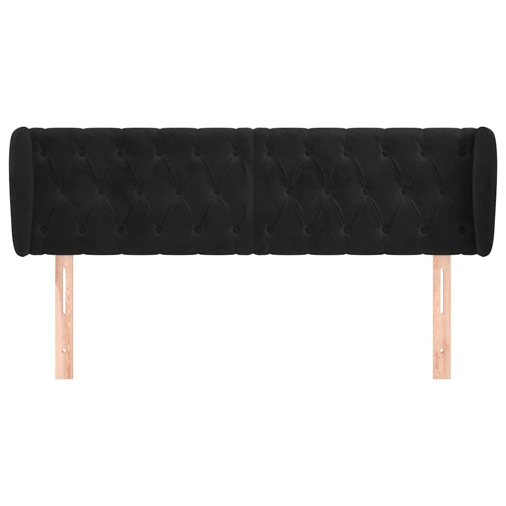 Vidaxl hoofdbord met randen 163x23x78 88 cm fluweel zwart