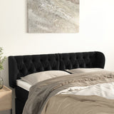 Vidaxl hoofdbord met randen 163x23x78 88 cm fluweel zwart