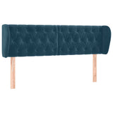 Vidaxl hoofdbord met randen 163x23x78 88 cm fluweel donkerblauw