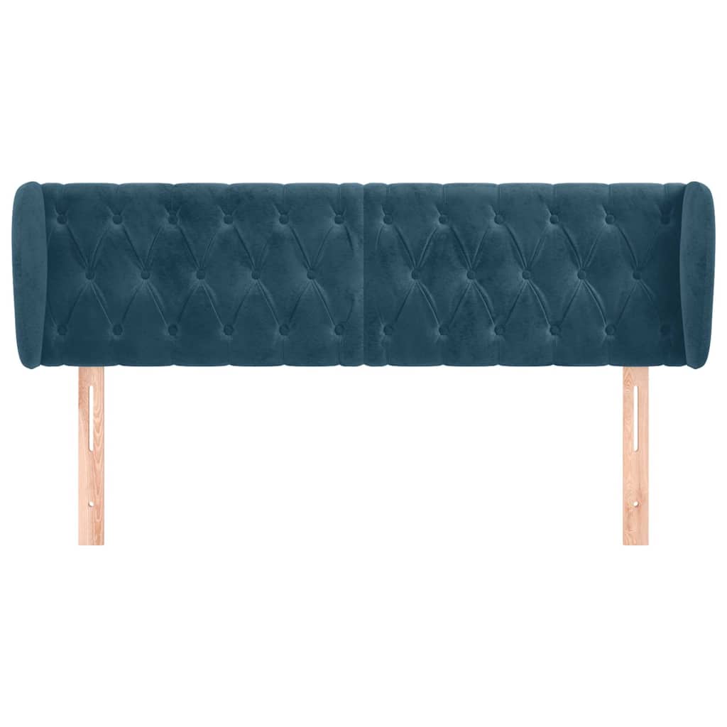Vidaxl hoofdbord met randen 163x23x78 88 cm fluweel donkerblauw