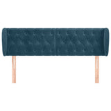 Vidaxl hoofdbord met randen 163x23x78 88 cm fluweel donkerblauw