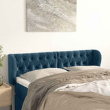 Vidaxl hoofdbord met randen 163x23x78 88 cm fluweel donkerblauw