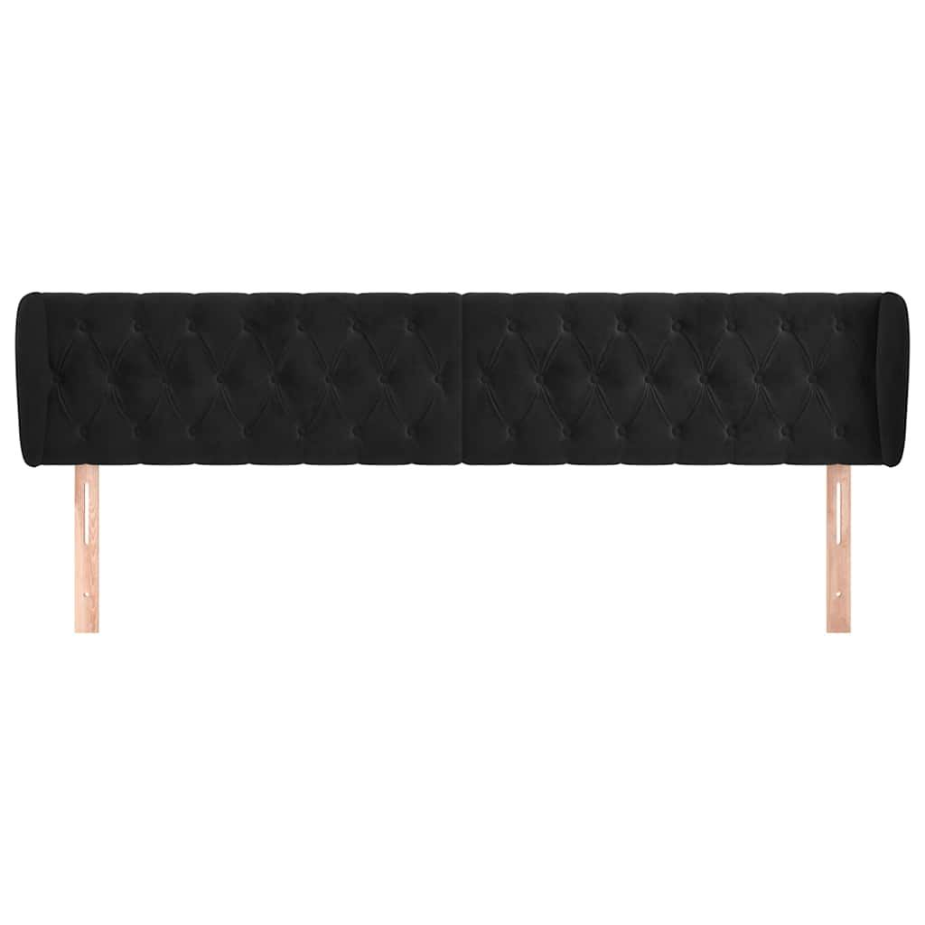 Vidaxl hoofdbord met randen 183x23x78 88 cm fluweel zwart