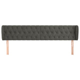 Vidaxl hoofdbord met randen 203x23x78 88 cm fluweel donkergrijs