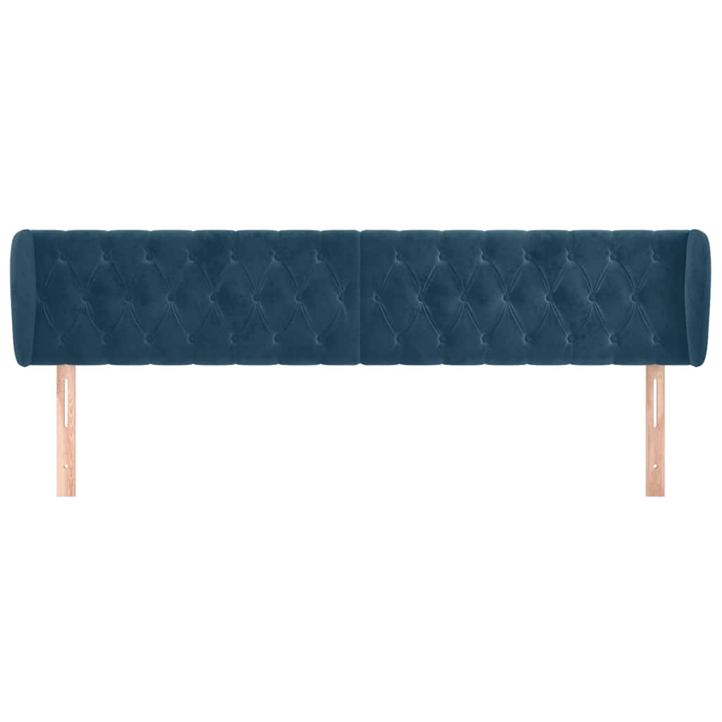 Vidaxl hoofdbord met randen 203x23x78 88 cm fluweel donkerblauw