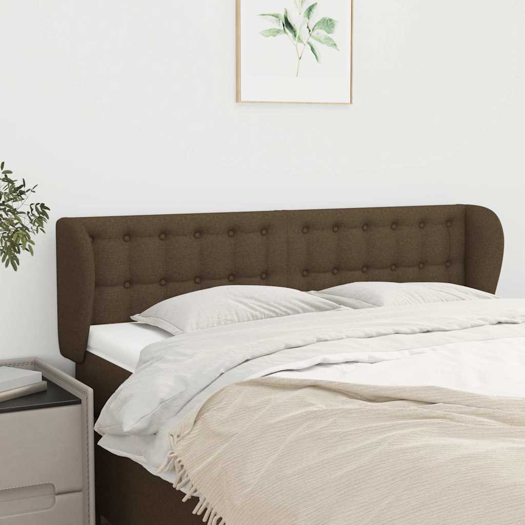 Vidaxl hoofdbord met randen 147x23x78 88 cm stof donkerbruin