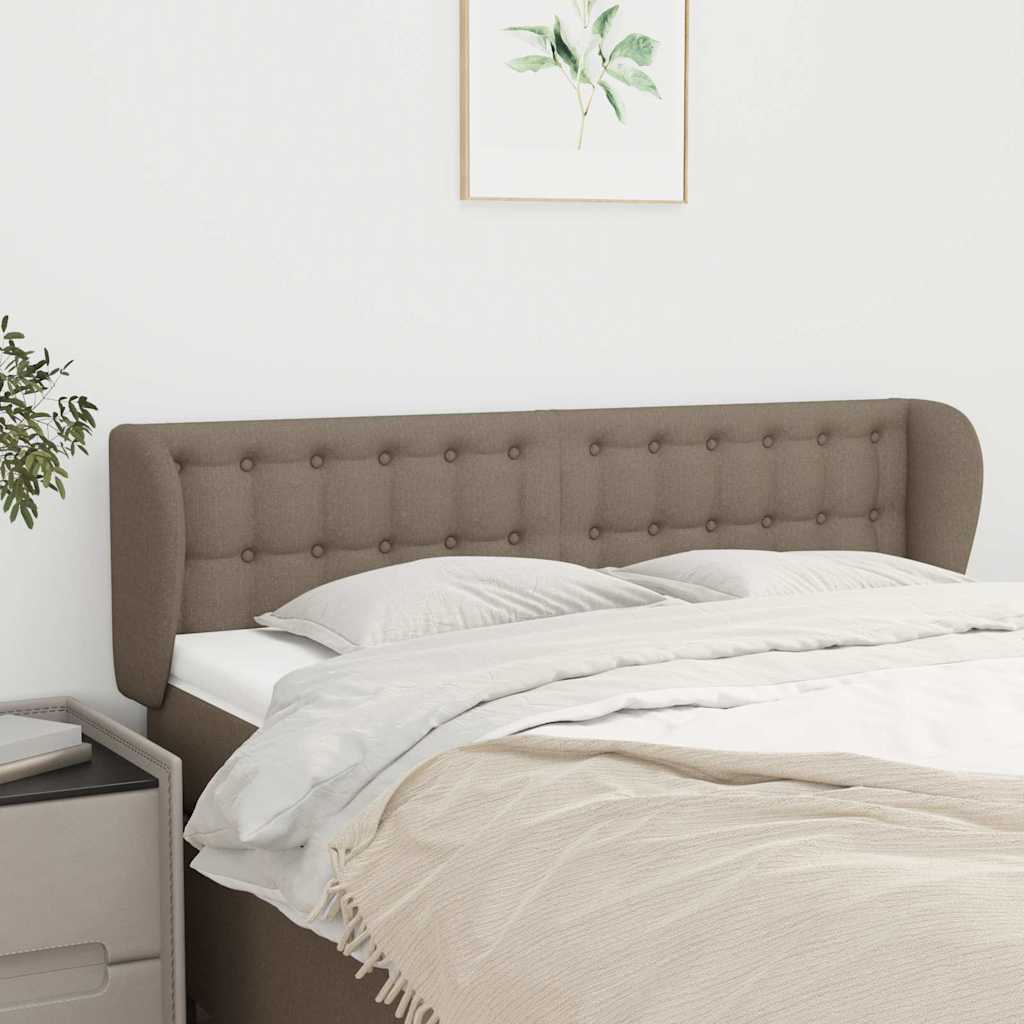 Vidaxl hoofdbord met randen 147x23x78 88 cm stof taupe