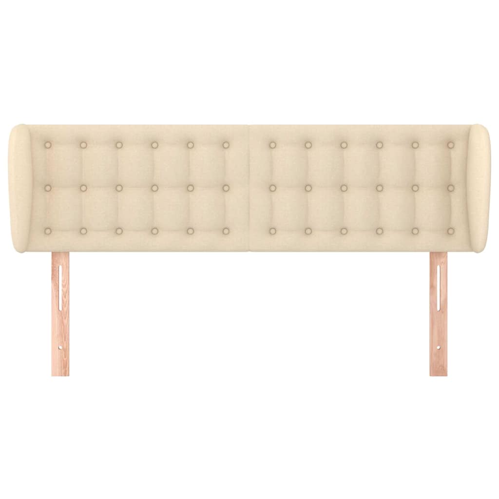 Vidaxl hoofdbord met randen 147x23x78 88 cm stof crèmekleurig
