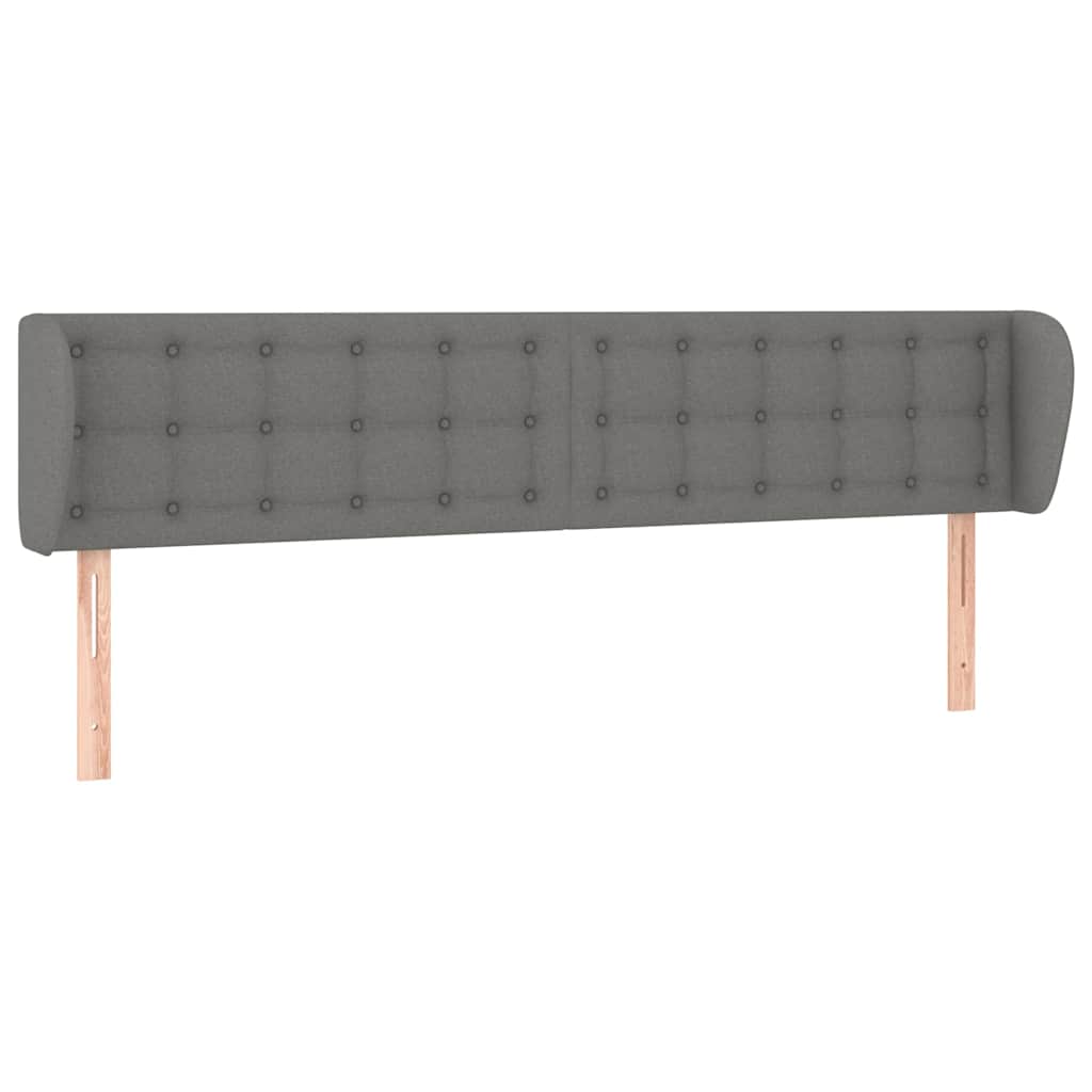 Vidaxl hoofdbord met randen 163x23x78 88 cm stof donkergrijs