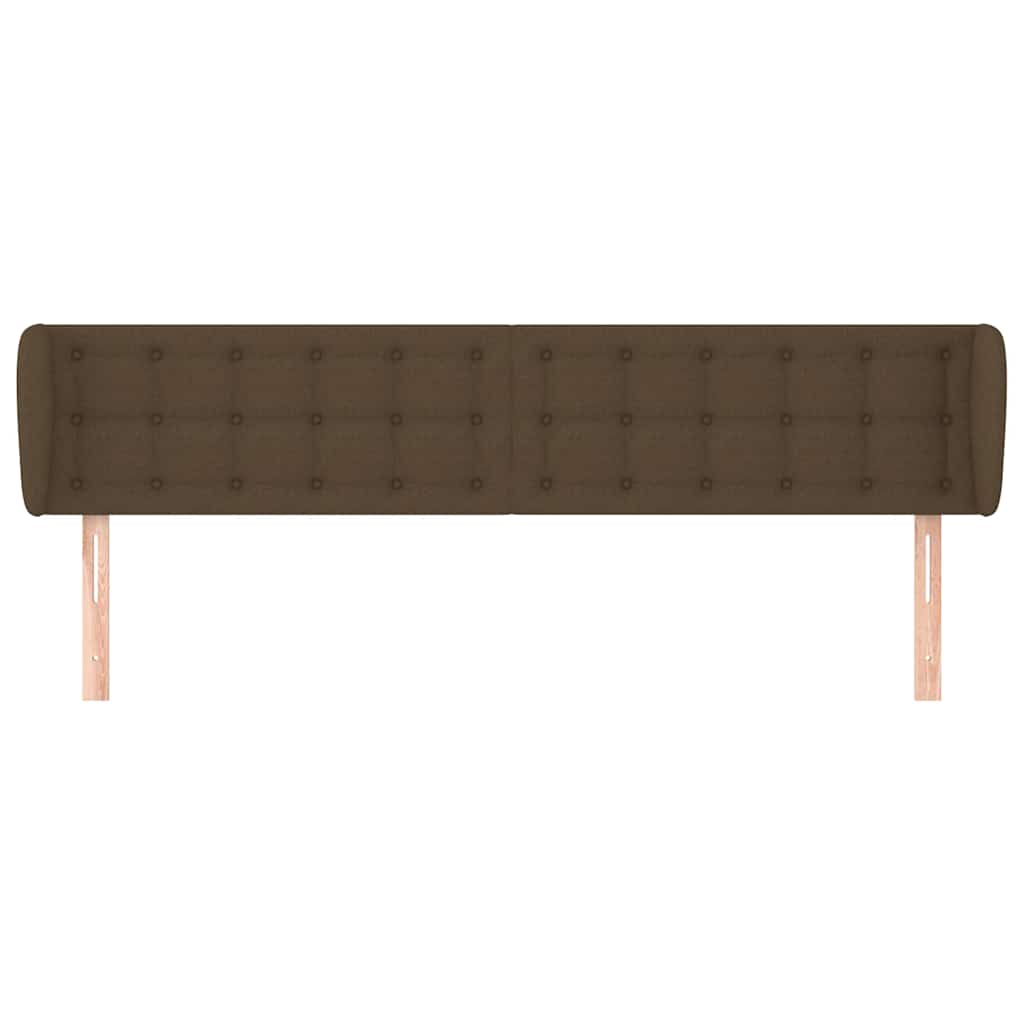 Vidaxl hoofdbord met randen 163x23x78 88 cm stof donkerbruin