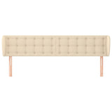 Vidaxl hoofdbord met randen 163x23x78 88 cm stof crèmekleurig