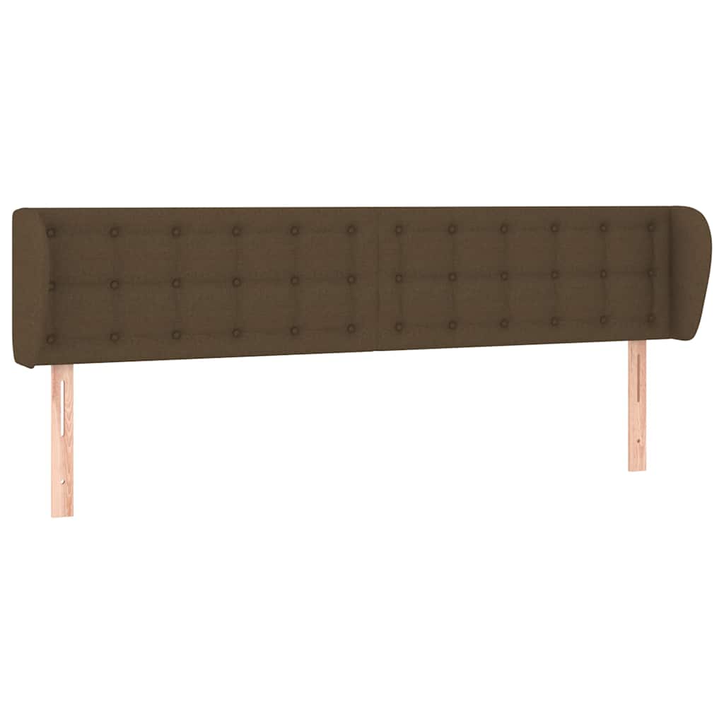 Vidaxl hoofdbord met randen 203x23x78 88 cm stof donkerbruin
