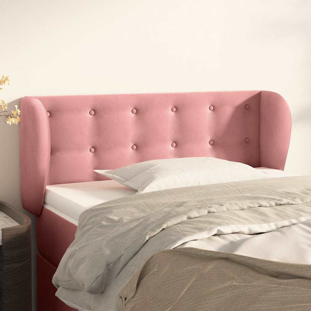 Vidaxl hoofdbord met randen 83x23x78 88 cm fluweel roze