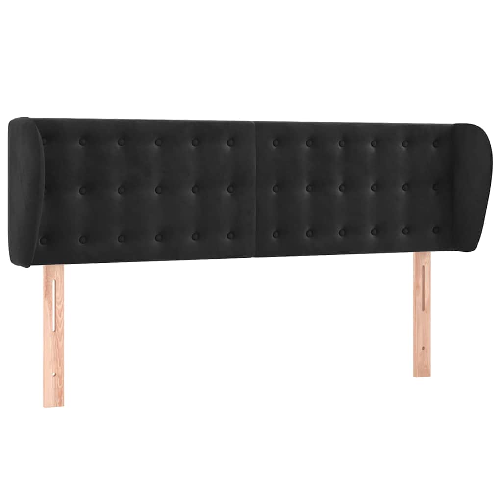 Vidaxl hoofdbord met randen 147x23x78 88 cm fluweel zwart