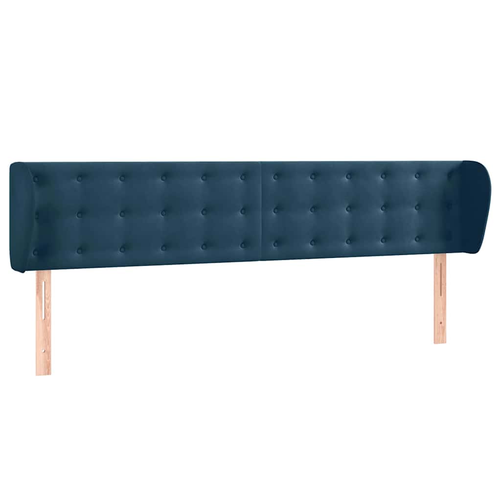 Vidaxl hoofdbord met randen 163x23x78 88 cm fluweel donkerblauw