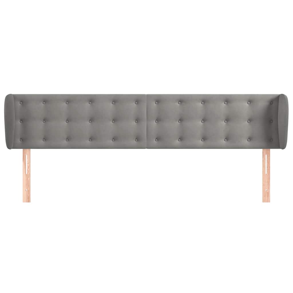 Vidaxl hoofdbord met randen 183x23x78 88 cm fluweel lichtgrijs