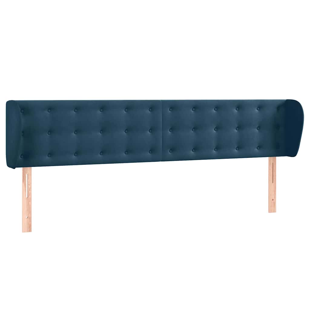 Vidaxl hoofdbord met randen 203x23x78 88 cm fluweel donkerblauw