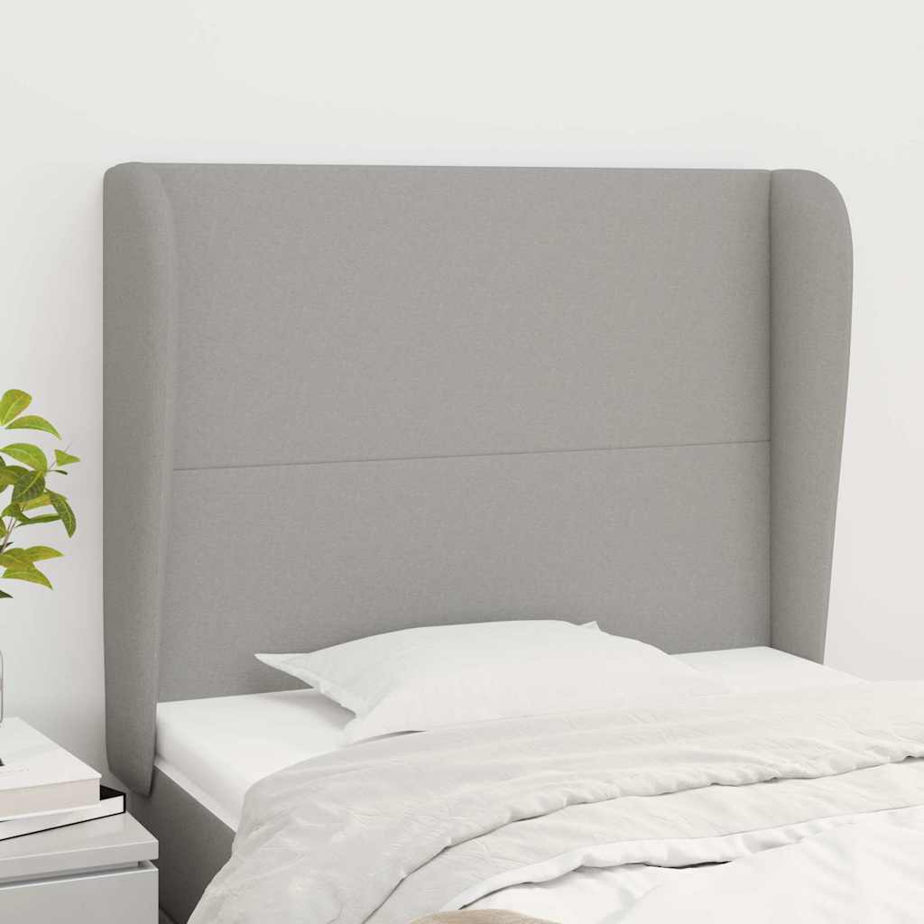 Vidaxl hoofdbord met randen 83x23x118 128 cm stof lichtgrijs