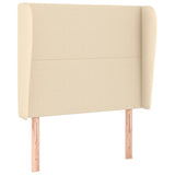 Vidaxl hoofdbord met randen 83x23x118 128 cm stof crèmekleurig