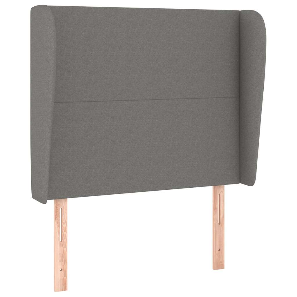 Vidaxl hoofdbord met randen 93x23x118 128 cm stof donkergrijs