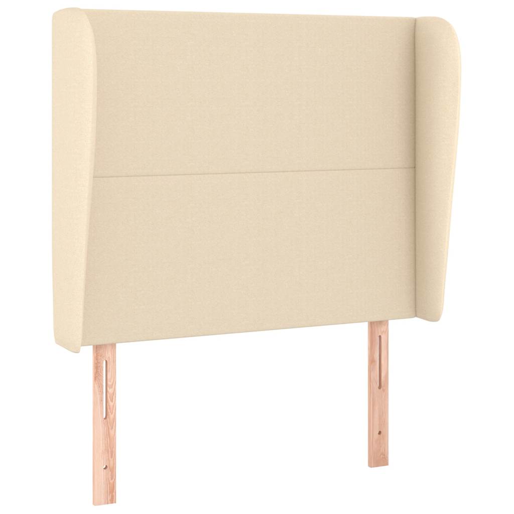 Vidaxl hoofdbord met randen 93x23x118 128 cm stof crèmekleurig