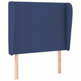 Vidaxl hoofdbord met randen 93x23x118 128 cm stof blauw