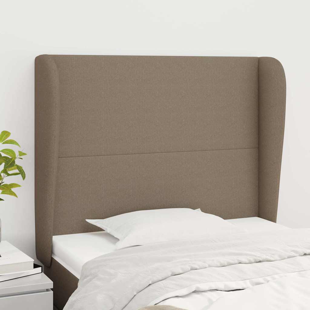 Vidaxl hoofdbord met randen 103x23x118 128 cm stof taupe