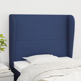 Vidaxl hoofdbord met randen 103x23x118 128 cm stof blauw