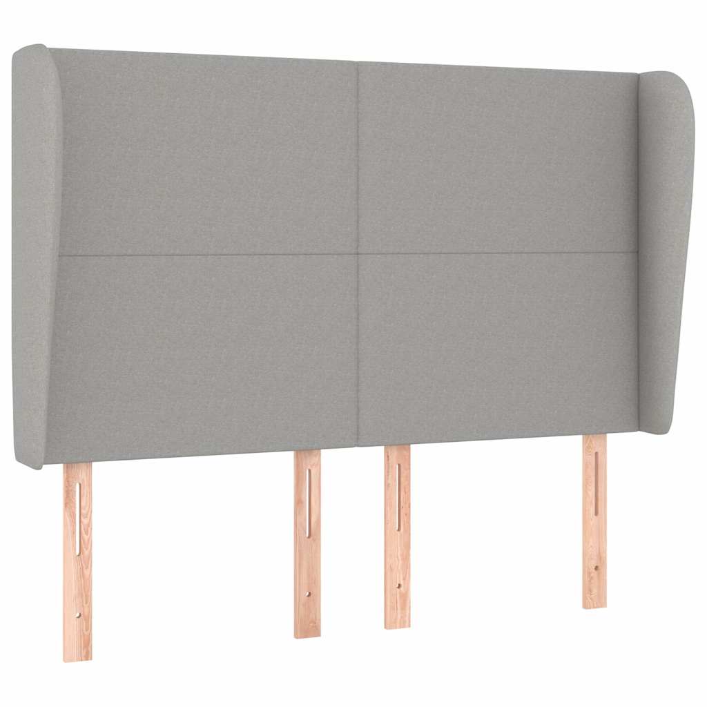 Vidaxl hoofdbord met randen 147x23x118 128 cm stof lichtgrijs
