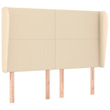 Vidaxl hoofdbord met randen 147x23x118 128 cm stof crèmekleurig