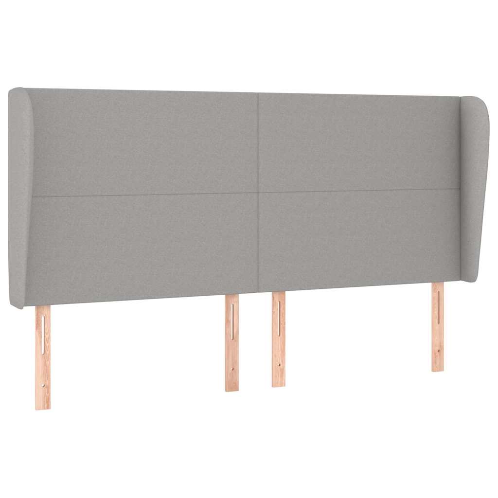 Vidaxl hoofdbord met randen 163x23x118 128 cm stof lichtgrijs