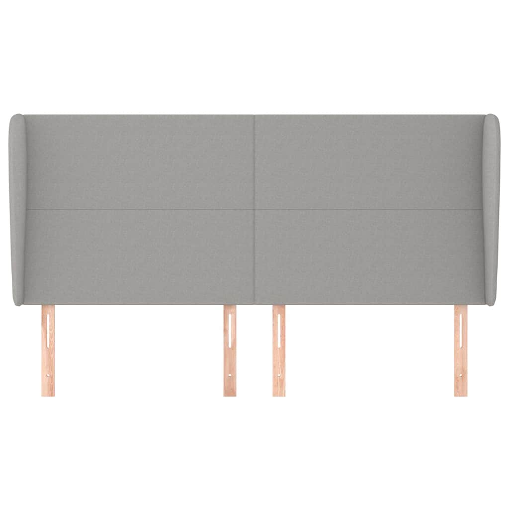 Vidaxl hoofdbord met randen 163x23x118 128 cm stof lichtgrijs