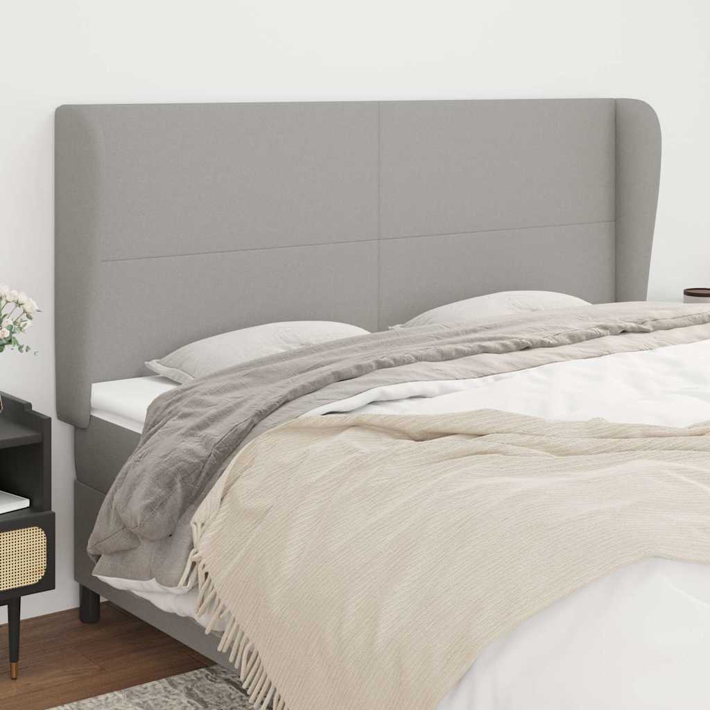 Vidaxl hoofdbord met randen 163x23x118 128 cm stof lichtgrijs