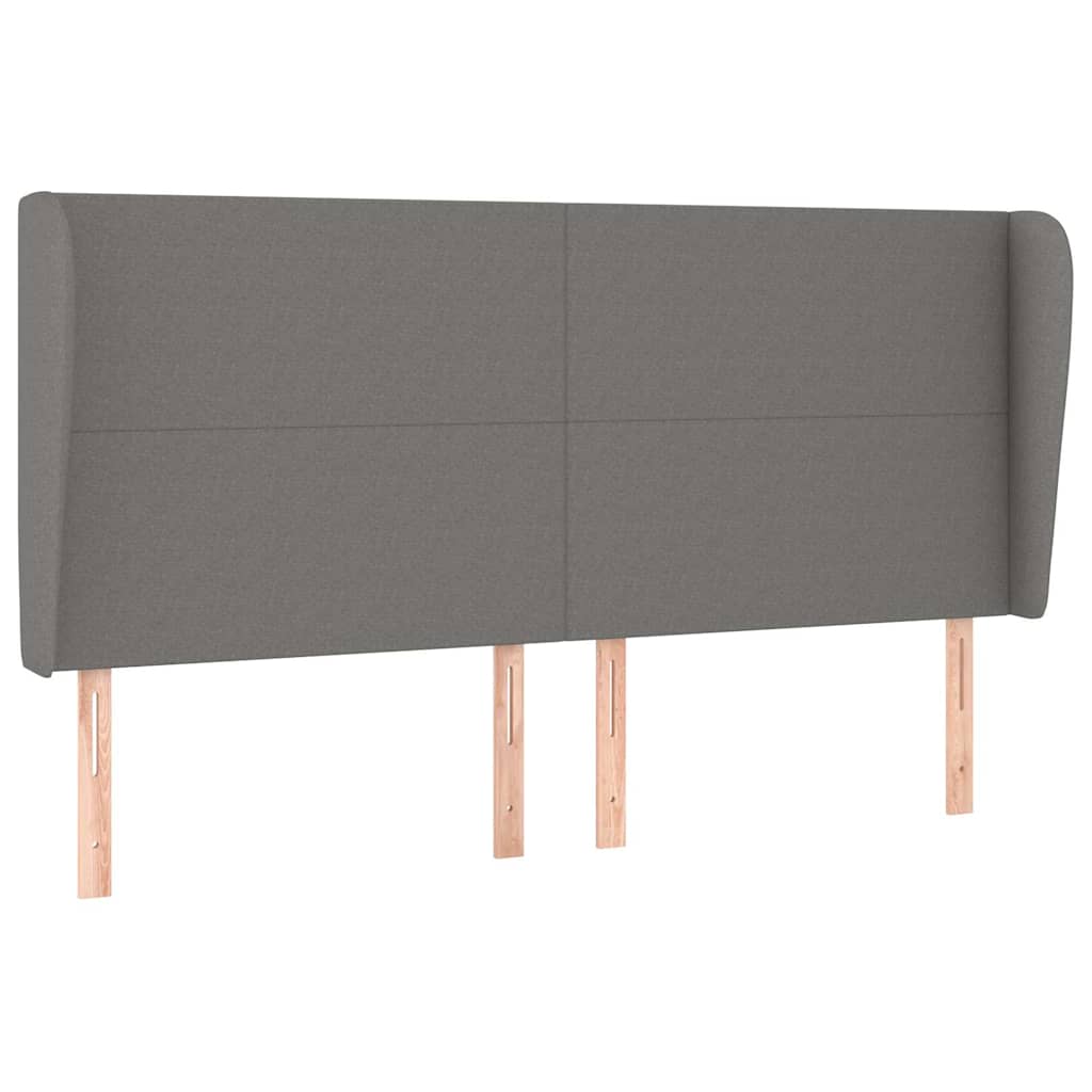 Vidaxl hoofdbord met randen 163x23x118 128 cm stof donkergrijs