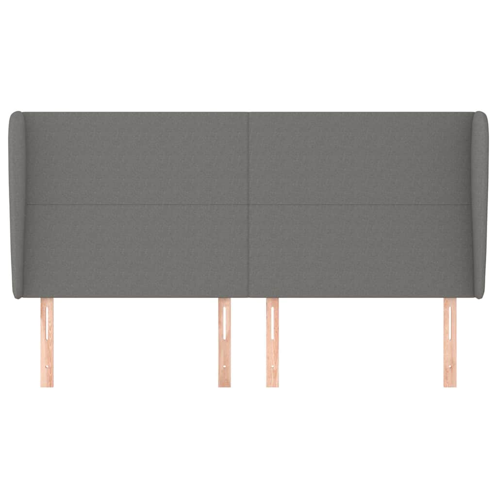 Vidaxl hoofdbord met randen 163x23x118 128 cm stof donkergrijs