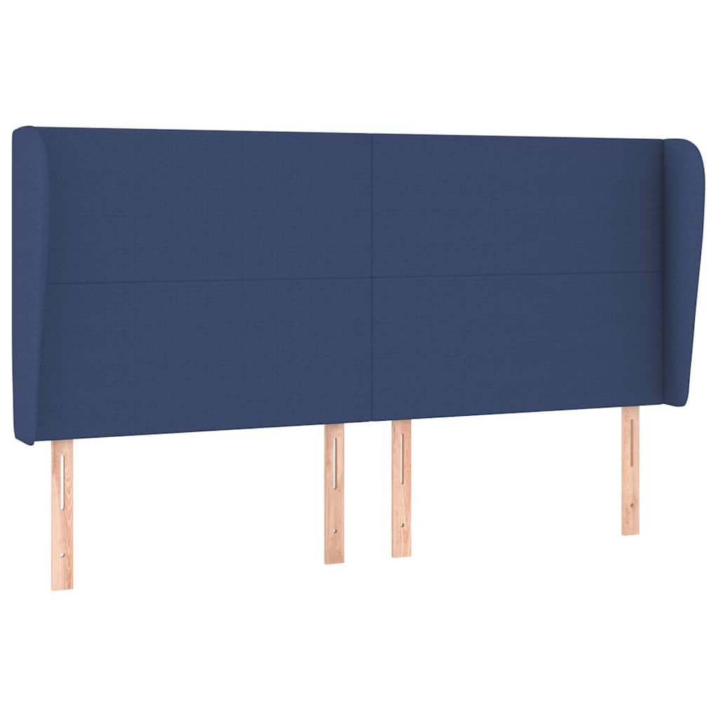Vidaxl hoofdbord met randen 163x23x118 128 cm stof blauw