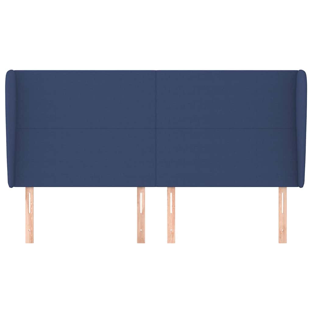 Vidaxl hoofdbord met randen 163x23x118 128 cm stof blauw