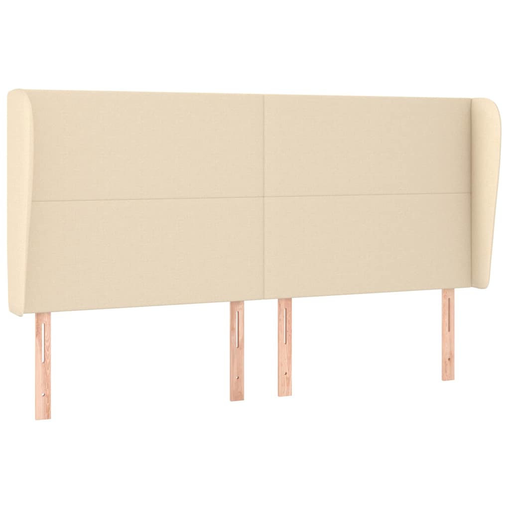 Vidaxl hoofdbord met randen 183x23x118 128 cm stof crèmekleurig
