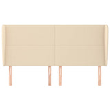 Vidaxl hoofdbord met randen 183x23x118 128 cm stof crèmekleurig