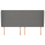 Vidaxl hoofdbord met randen 203x23x118 128 cm stof donkergrijs