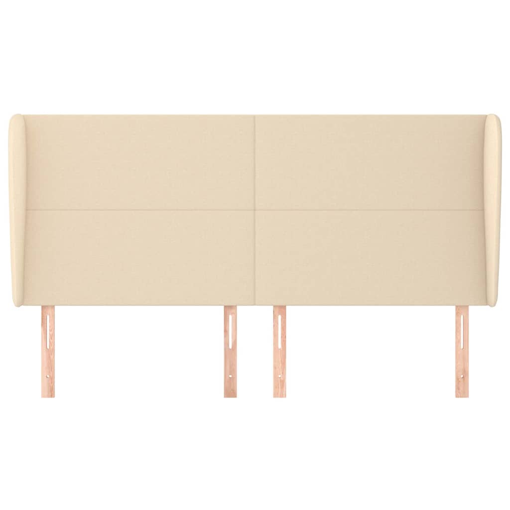 Vidaxl hoofdbord met randen 203x23x118 128 cm stof crèmekleurig