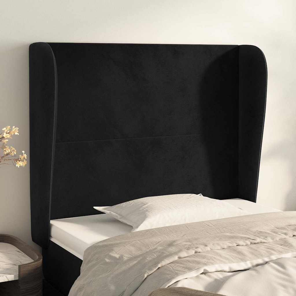 Vidaxl hoofdbord met randen 83x23x118 128 cm fluweel zwart