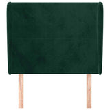 Vidaxl hoofdbord met randen 83x23x118 128 cm fluweel donkergroen