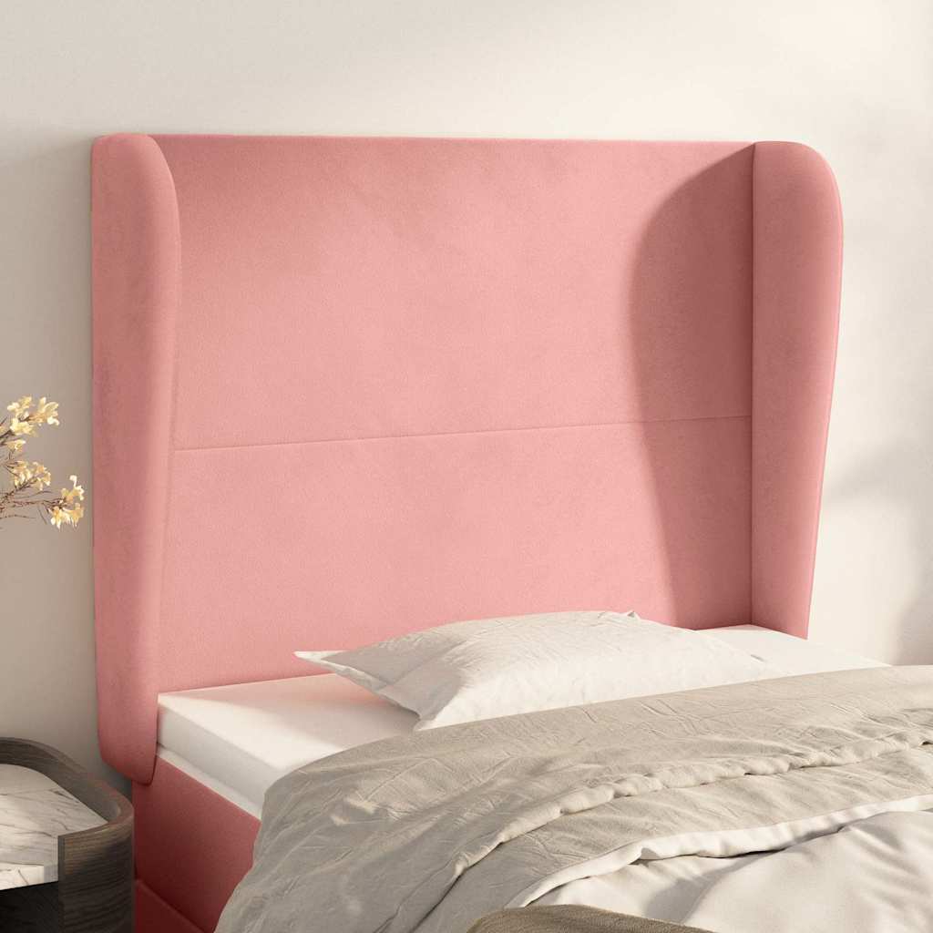 Vidaxl hoofdbord met randen 83x23x118 128 cm fluweel roze