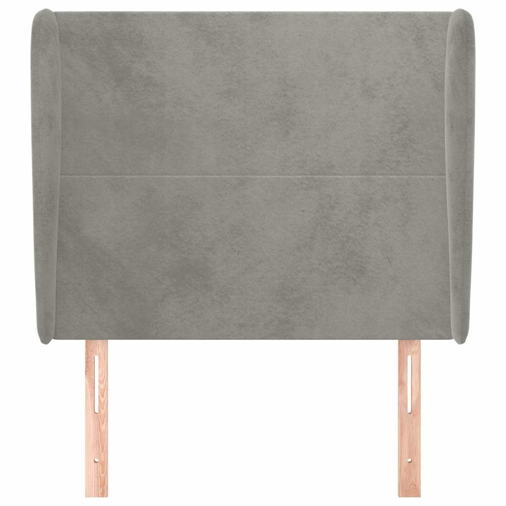 Vidaxl hoofdbord met randen 93x23x118 128 cm fluweel lichtgrijs