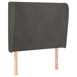 Vidaxl hoofdbord met randen 93x23x118 128 cm fluweel donkergrijs